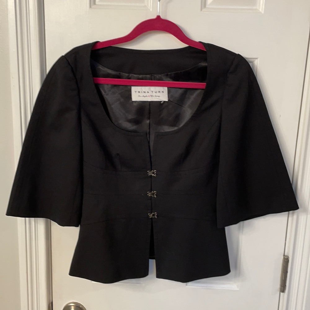 Trina Turk Black w/ Elbow Length Bell Sleeves